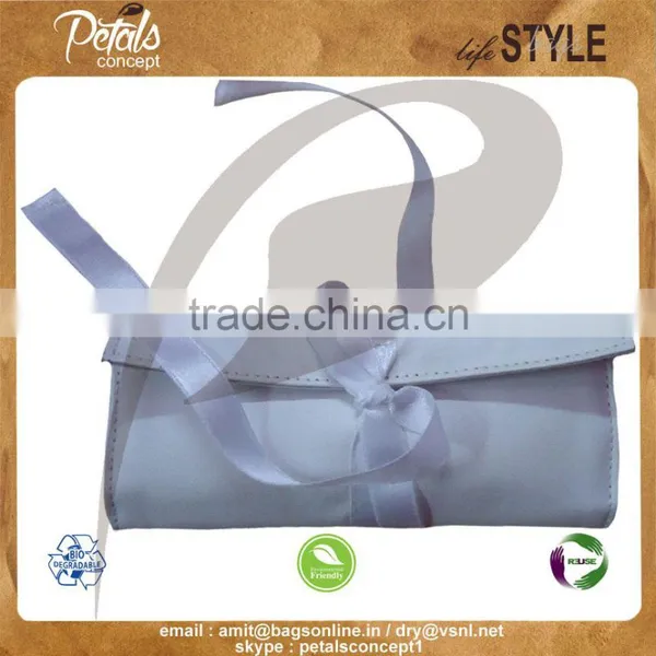 Jewelery Folder With Polysilk Ribbon Closure - Made From PU - Three Fold Design photo-3