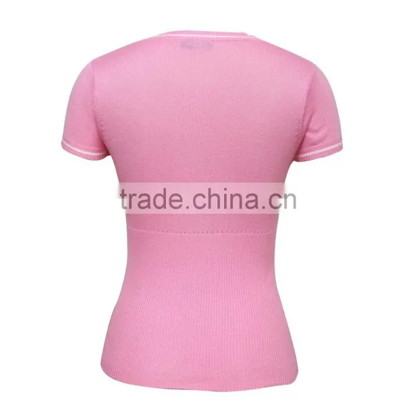 Contrast Trim Knitted Pullover With Short Sleeves and Empire Waist photo-2