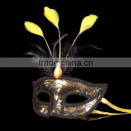 Hot Design With Feather Fantastic Sexy Cheap Women Indian Halloween Mask photo-5