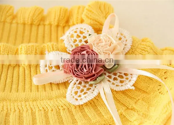 O-neck Kids Knitting Sweater Flower Printting Winter Sweaters for Girls Children Autumn Sweaters photo-3