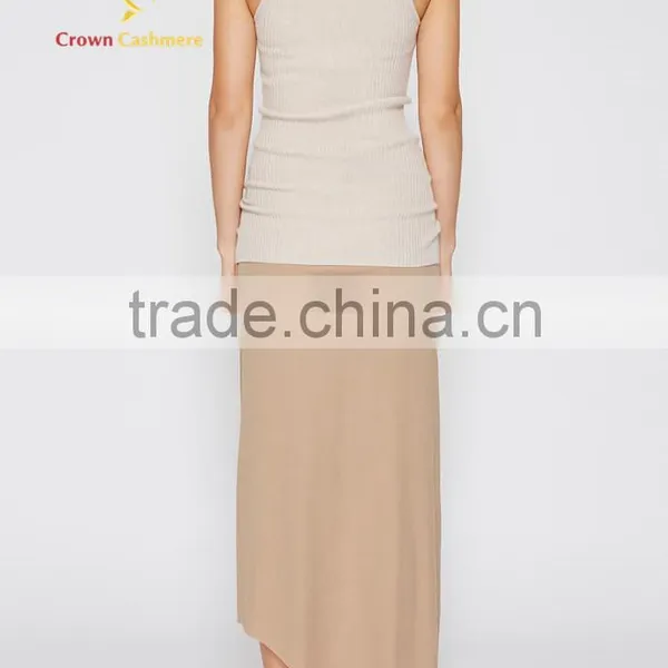 Ladies Sleeveless Knit Cashmere Pullover Sweater photo-3