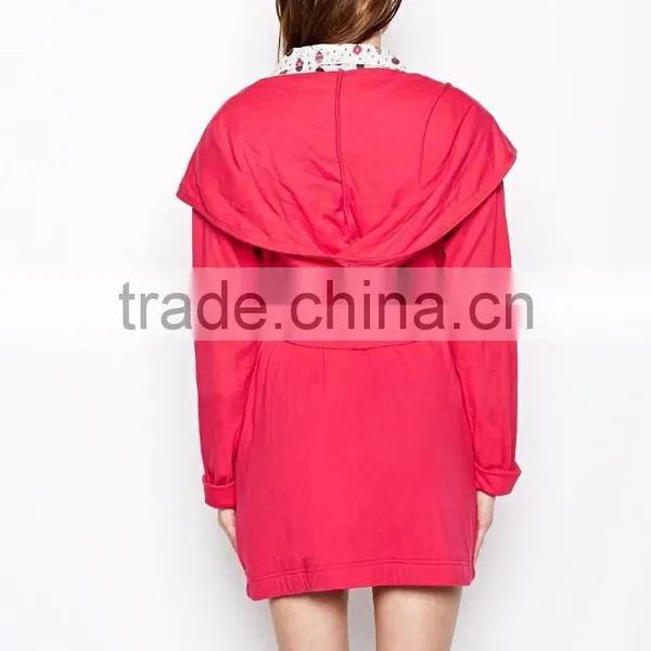 Rose Pink Blank Women Hooded Pajamas photo-2