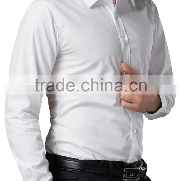 Man White Business Shirt Latest Shirt Designs For Men 2017 Formal Shirt photo-3