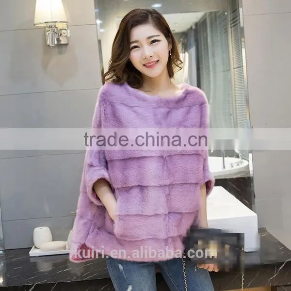 PC-272 2017 New Design Fashionable Pure Colour Woman Real Mini Fur Winter Jacket Lady Sweater With Long Sleeves Factory Supply photo-3