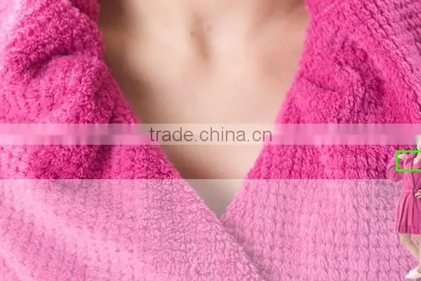100% Polyester Women Night Casual Fleece Bathrobe for Women photo-3