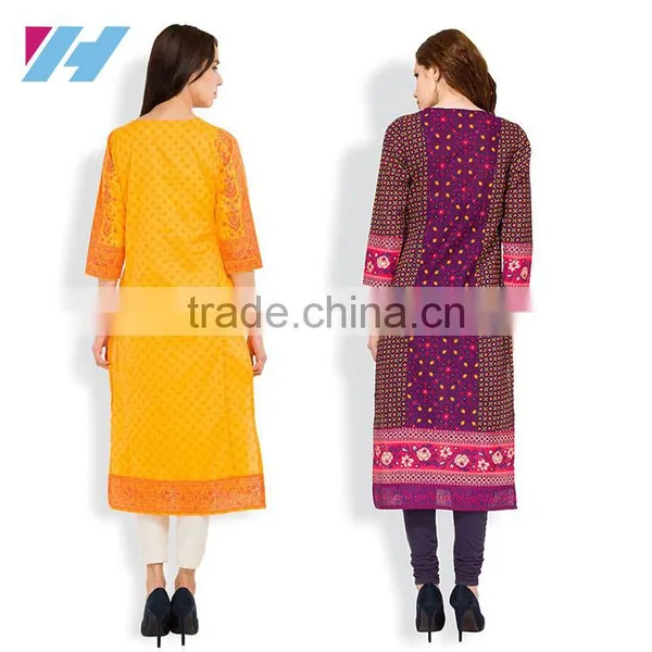 Wholesale Fitness Ladies Apparel Cotton Om Printed Kurta photo-2