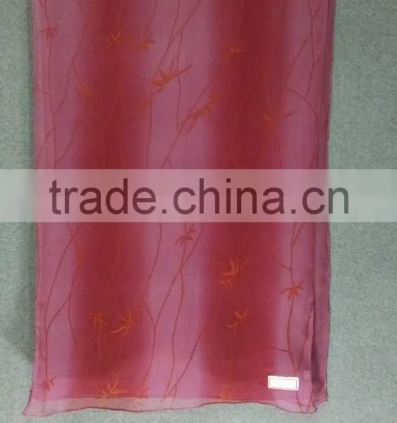 Lady Silk Scarf, Crepe GGT, Long Scarf, Tassels photo-6