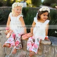 2017 Latest Design Summer Baby Girl Halter Flower Printing Romper photo-3