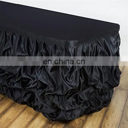 New Design Wholesale Ruffle Tiered Satin Table Skirt photo-5