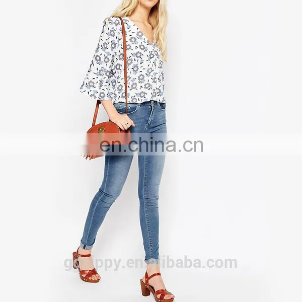 Oversize Plus Size Floral Print Shirt Women Long Sleeve Chiffon Blouse photo-5