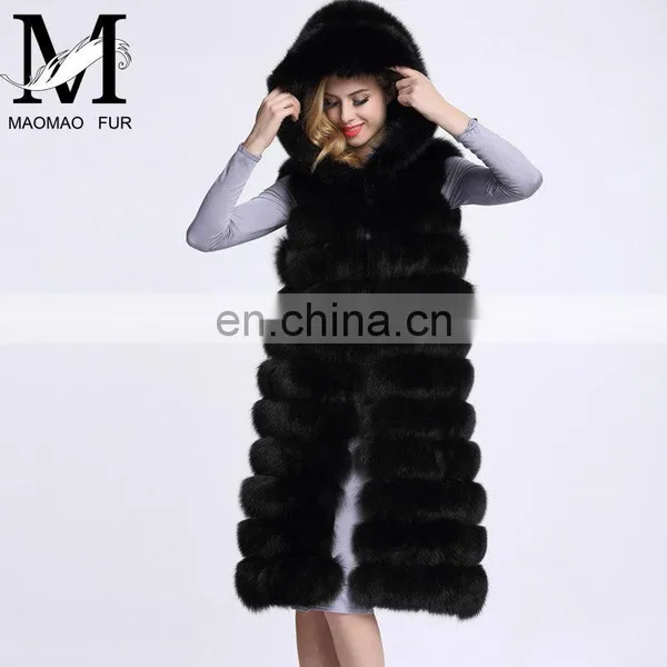 2016 Winter Genuine Fur Vests China Cheap Long Fur Vest Real Fox Fur Vest photo-4