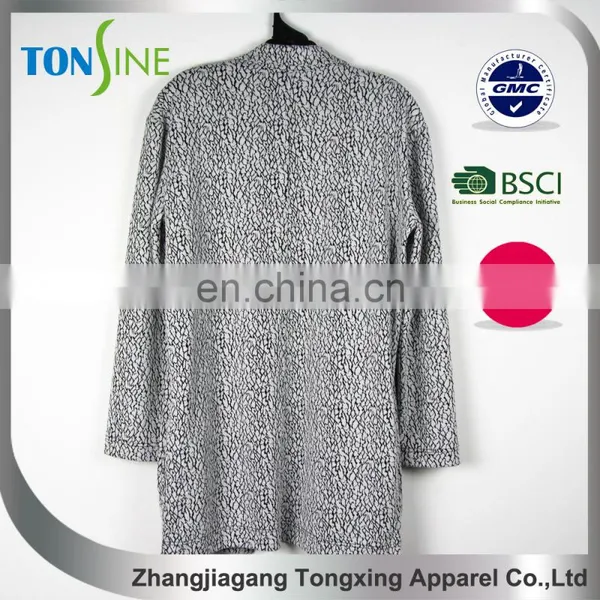 Women's Casual Jacquard Coat With Pocket photo-2