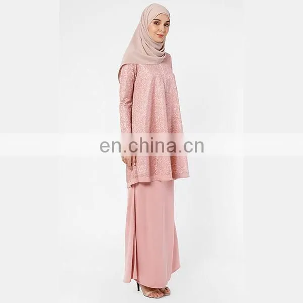 OEM Service Custom Muslim Dress 2016 Latest Fashion Lace Design Baju Kurung Modern photo-3