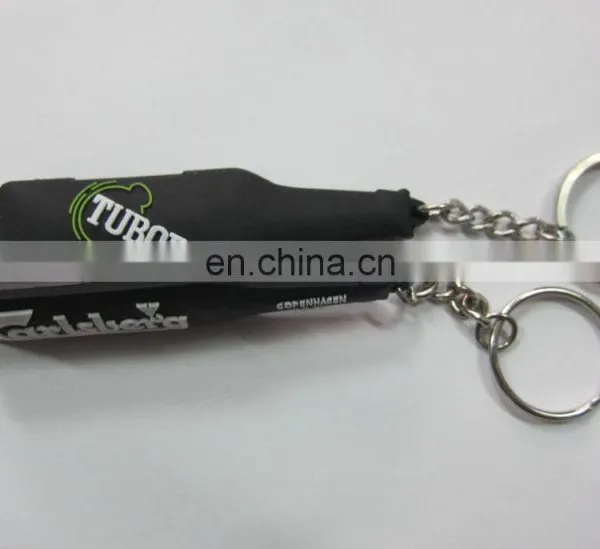Custom Black Color Soft Rubber Pvc Keychains With Bottle Shape photo-2