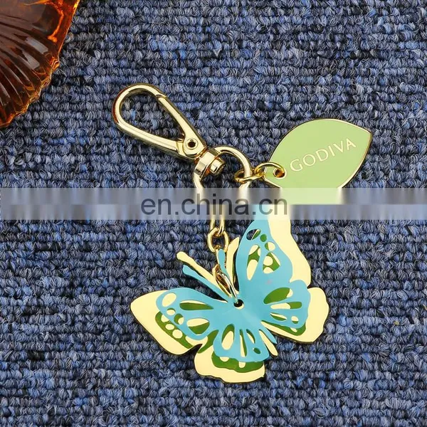 Custom Metal Keychain High Quality Butterfly Keychain Souvenir Gift photo-2