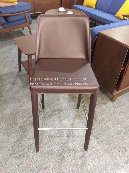 Wholesale Modern Leather Cushion Kitchen High Bar Chair photo-3