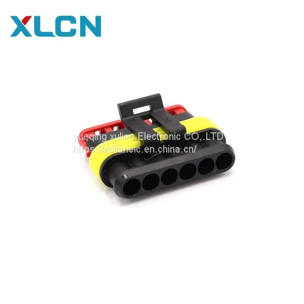 6p AMP Super Seal 1.5 Series Amp Tyco Connector Pins Wire Ways Connector 282108-1 282090-1 photo-2