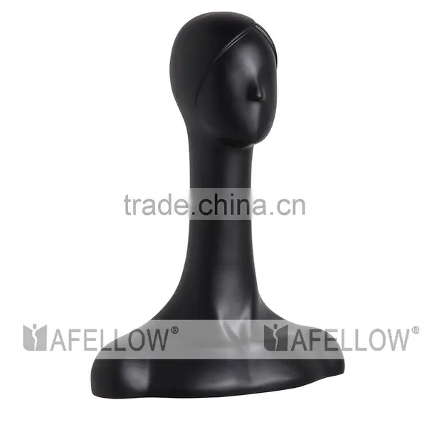 Female Abstract Head Mannequin,Fiberglass Woman Mannequin Head,Cheap Black Head,Dispaly Jewelry/ Hat /scarf H1082 photo-4
