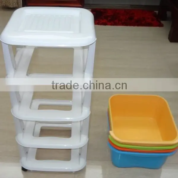 5 Tier Removable Plastic Storage Drawer or Cabinet With Wheels photo-5