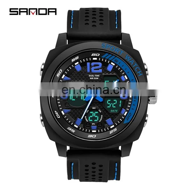 SANDA 790 Men Fashionable Latest Waterproof Analog Wristwatch Analogue Digital Sports Watch