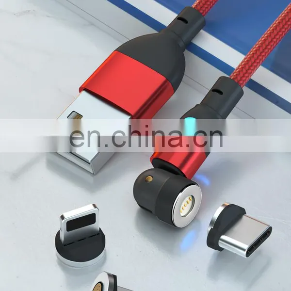 Wholesale 540 Rotation 3in1 3A Fast Charge Data Transfer Magnetic Charging Data USB Cable for Iphone photo-4