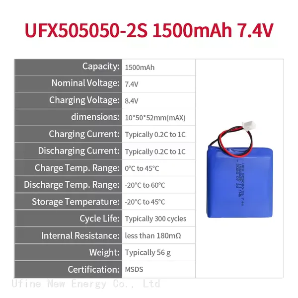 505050-2S 1500mAh 7.4V High Capacity Li-ion Battery Rechargeable Lithium Polymer Battery Pack For Toys photo-2