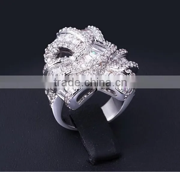 New African Design Wedding Luxury Style Baguette Zircon Crystal Women CZ Jewelry Ring photo-5
