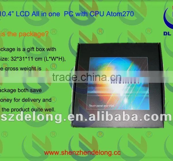 customizable! 10.4inch touch industrial pc with LCD panel/ Intel Atom N270 CPU