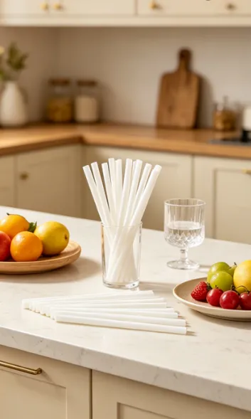 185x6mm Disposable Biodegradable Telescopic Plastic Drinking Straws photo-3