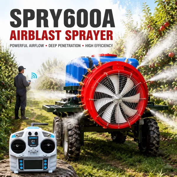 600L Remote Controlled Orchard Sprayer SPRY600A With 13kW Gasoline Engine 12 Nozzles and Deep Leaf Penetration