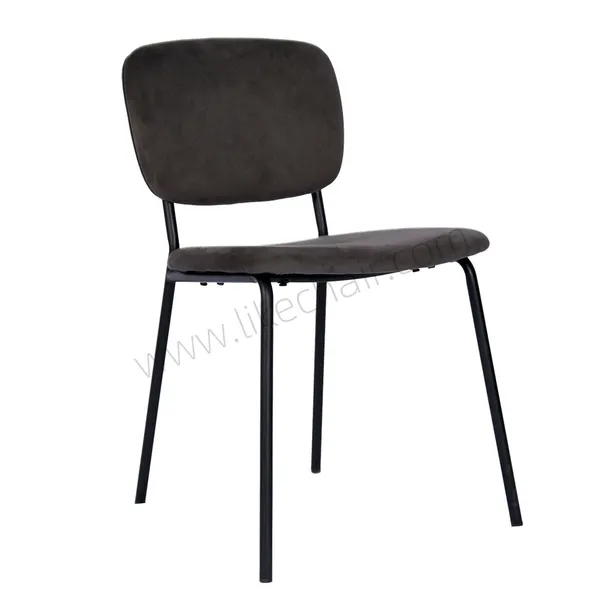 Luxury Modern Velvet Upholstered Dining Chair With Black Ripple Legs for Hotel Use photo-2
