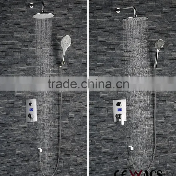 Digital Thermostatic Led Shower Set Shower Head Set With Rainfall Waterfall Shower photo-5