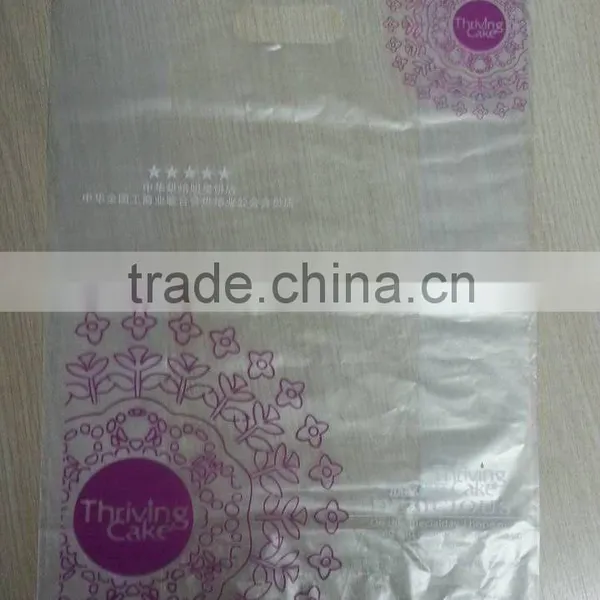 1 Color Printing PE Transparent Die Cut Plastic Bag for Bakery