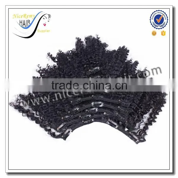 Wholesale Clip in Hair Extension Deep Wave Virgin Indian Hair Clip in Hair Extensions for Black Women photo-3