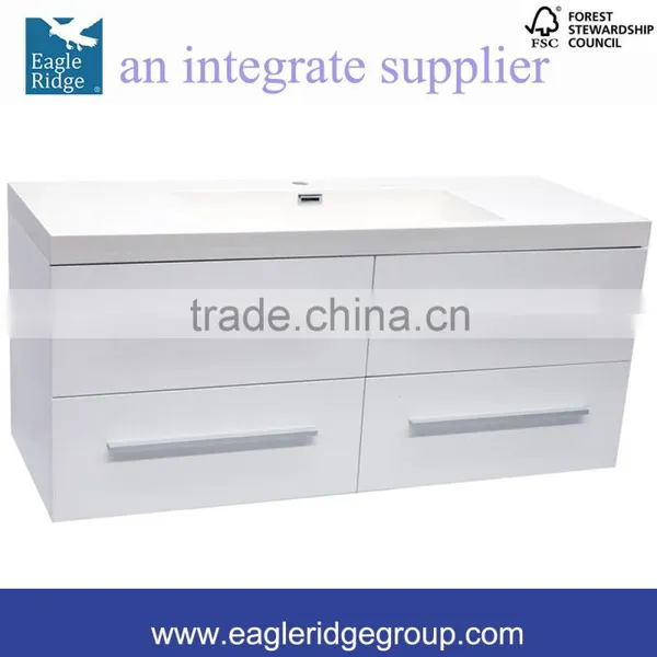 Soft Closing Drawers Vanity, 1200mm Wall Hung Vanity, Single Sink Bathroom Vanity K1200W photo-2