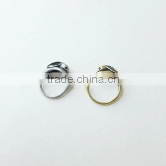 Bunny Adjustable Ring Rabbit Burnished Ring Animal Wrap Ring Quality Choice photo-2