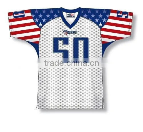 Polyester Spandex Custom Sublimated Flag American Football Jersey/Shirt