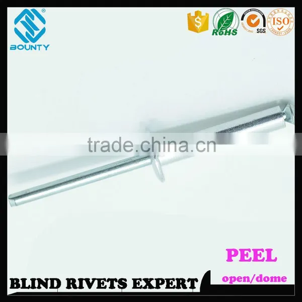 HIGH QUALITY OPEN END MANUFACTURER RECESSED CROWN AL/ST POP PEEL TYPE RIVETS photo-6