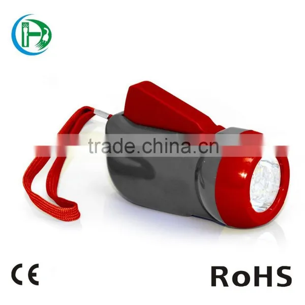 LED Hand Crank Dynamo Flashlight