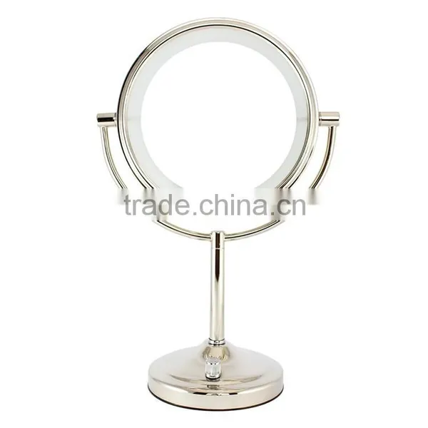 Rotating Compact Mirror, Double Sides Makeup Mirror With Light, Desk Mirror, Metal Compact Mirror photo-5