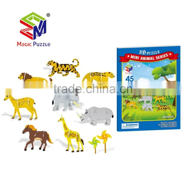High Quality Eco-friendly Classical Small 3D Animal Paper Puzzle photo-6