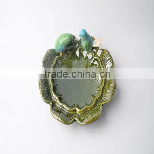 Ceramic Flower Plates With Pigeon Bird photo-4