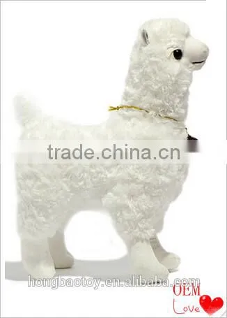 High Quality Stuffed Lovely Standing White Pattern Alpaca Plush Toys photo-2