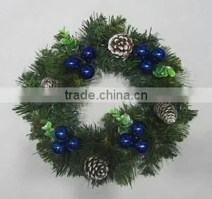 30cm Pine Needle With Glitter Wreath, 2016 Xmas Wreath Decoration photo-5
