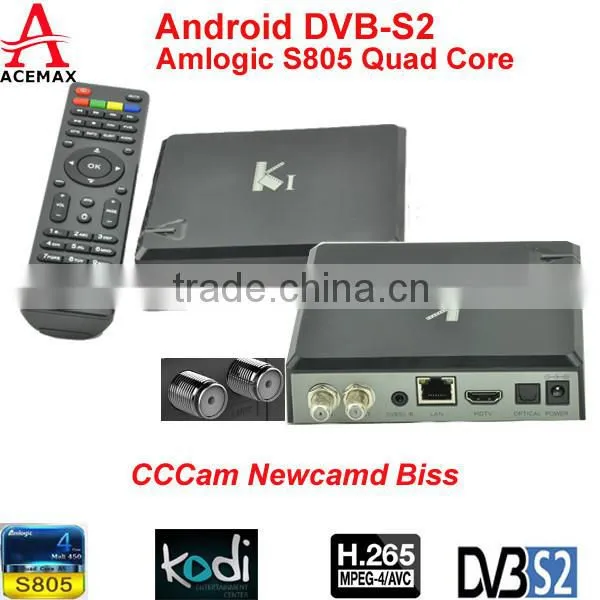 Acemax K1 Home Satellite tv Receiver FTA Receiver Box Quad Core Amlogic S805 Support CCCAM, NEWCAMD, BISS