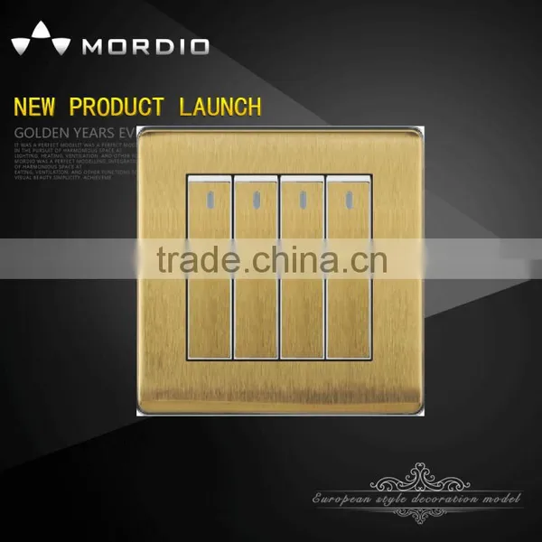 high-quality 4 gang 1 way switch with deluxe gold