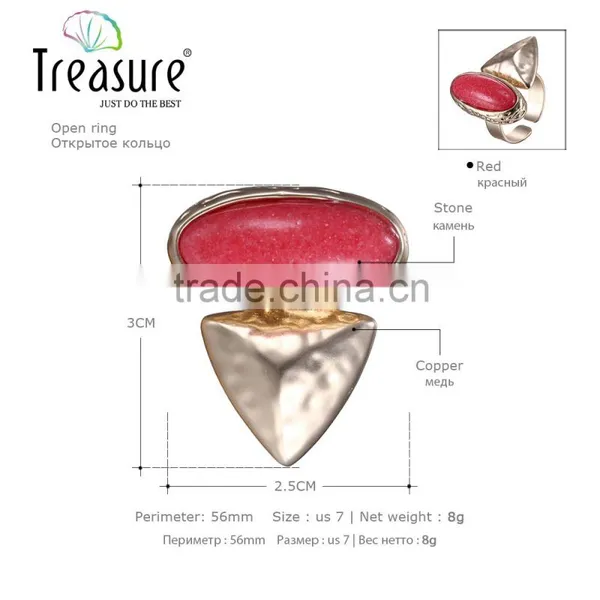 Dubai Red Stone Mosaic Gold Plating Ring for Elegant Women Valentine's Gift photo-3