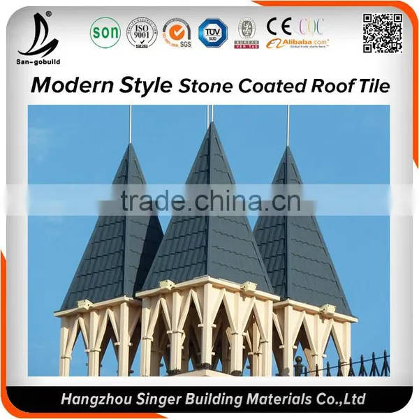Africa Market Aluminum Zinc Roofing Sheet, Stone Coated Metal Roof Tile For House Plan photo-2