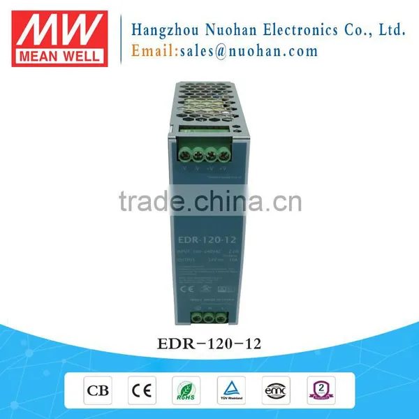 Meanwell EDR-120-12 12V 10a 120W DIN Rail Power Supply Stainless Steel Din Rail