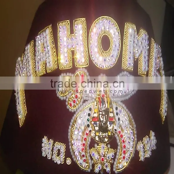 Mahomet 134 Fez Hat Cap With Rhinestones Embroidery for Masonic Shriners